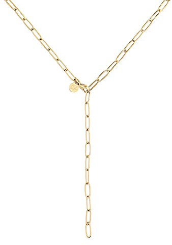 GD GOOD.designs Gliederkette Gold Damen - Wasserfeste Y Kette I Verstellbare Ankerkette aus Edelstahl I Vergoldete Frauen Halskette