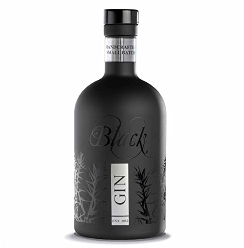 Gansloser Black Gin Dry Gin I Premium Gin mit 74 verschiedenen Botanicals I Handgemacht in Deutschland I 1x 0,7 L I 45% vol.