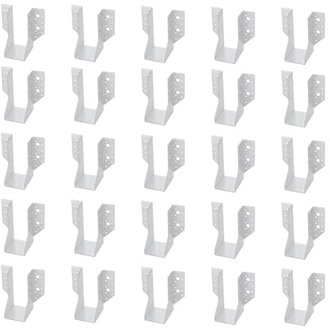 KOTARBAU® 25 x Soportes galvanizados para vigas 60 mm, Soporte para vigas tipo A, Conector de vigas resistente, Soportes de vigas de madera, Conectores de postes, Zapato de anclaje interior para vigas