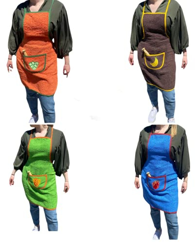 SaoTi Delantales de Cocina Algodón Rizo Toalla Absorbente Mandil Cocina