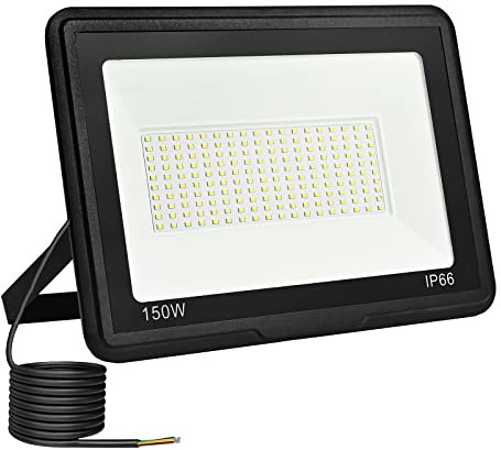 toobettp Faretto LED da Esterno 150W, Faro Led Esterno 15000LM 6000K Bianco Freddo Faretti Led IP66 Impermeabile per Giardino Garage Parcheggio Cortile