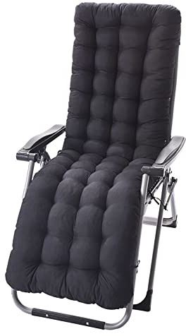 Morbuy Cojín para Tumbona de Jardín, Suave y Cómodo Cojín Reclinable Colchoneta Tumbona Exterior Ideal para Tumbonas, Sillas y Hamacas (Negro,48x170x8cm)