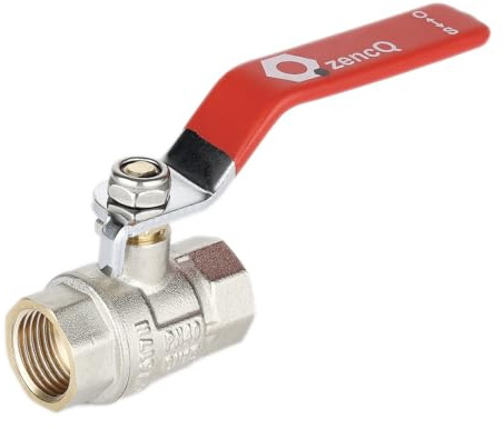 ZencQ Valvola a Sfera 3/4 Pollici FF Maniglia a Leva - Pn40 Bar Rubinetto a Sfera Ottone Con Leva Per Uso Industriale, Commerciale, Domestico, Barili Di Acqua Piovana Con Filettatura Interna (3/4'')