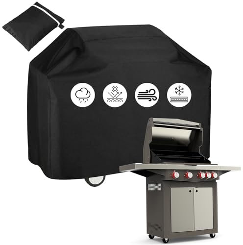 FainFun Grillabdeckung, 210D Oxford Grillmatte Bodenschutz, Anti-UV, Gasgrill-Abdeckung, 145x61x117cm