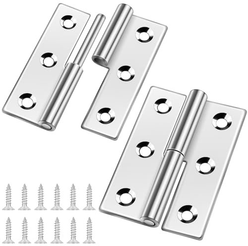 Bolatus Hinges Pack of 2, 3 Inch Small Stainless Steel 304 Door Hinges, Removable for Left-Handed Users