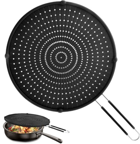 Apidgrowth Paraschizzi per Padella, Paraschizzi di Grasso, Resistente al Calore per Friggere, Paraschizzi in Silicone per Cucinare Tutti i Giorni, Lavabile in Lavastoviglie（16in×12in×0.5in）