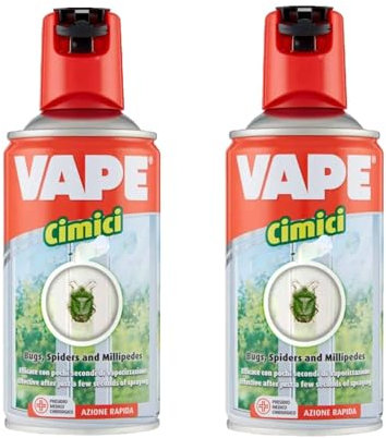 Vape Insetticida Repellente Spray Anti Zanzare, Vespe e Cimici (Vape Spray Cimici, 2)