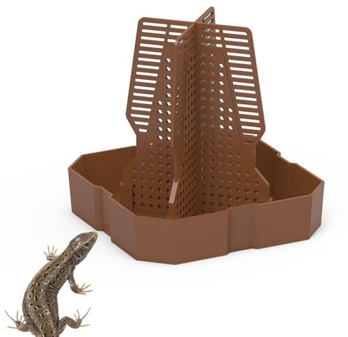 MiOYOOW Mangeoire pour Dragon Barbu, Gamelle d'alimantation pour Reptiles, Bol de Nourriture Anti-Fuite, Plat Détachable pour Lézard, Dragon Barbu, Grenouille, Serpents