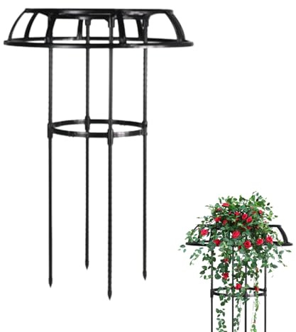 Enrejado de rosas de vid, enrejado de jardín para plantas de vid | Paraguas enrejado de flores de frambuesa enrejado de acero diseño de paraguas, soporte alto para plantas, torre de apoyo para plantas