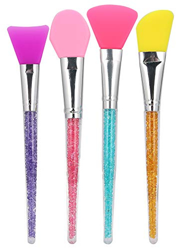 Juego de 4 pinceles para mascarillas Pinceles de maquillaje de silicona Aplicadores de silicona Adecuados para aplicar mascarillas de barro
