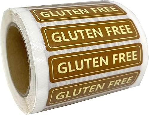 Gluten Free Labels,Food Allergies Warning Label Stickers for Food Package,2x0.5 Inch,500 Pcs Per Roll