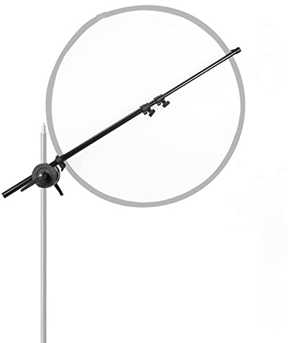 Hwastudio® Brazo telescópico de trípode de sujeción para iluminación, 75 a 135 cm y tuerca de bloqueo (pinza de sujeción doble)