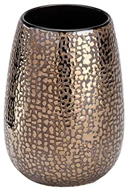 WENKO Gobelet Marrakesh céramique - Porte-Brosse à Dents pour la Brosse à Dents et Le Dentifrice, Céramique, 8.3 x 11.4 x 8.3 cm, Marron