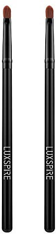 Luxspire [2 Pezzi Pennello per Labbra, Pennelli Strumenti Make Up Accessori Trucco in Fibra Sintetica per Rossetto, Tinta Labbra, Balsamo, Gloss - Nero