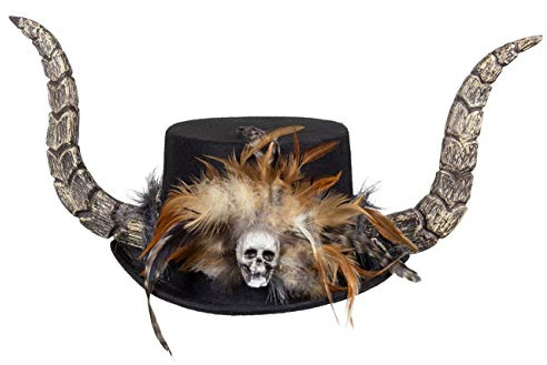 Boland 72251 - Hut Papa Legba, Vodoo-Zauber, Wunderheiler, Kopfbedeckung mit Hörnern, Kostüm, Karneval, Mottoparty, Halloween