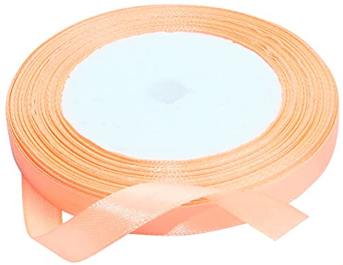 AERZETIX - C50177 - Satinband dekorativ glänzend fein - 10mm x 22 meter - pfirsich - kreative projekte nähkunst geschenkverpackung zur geburtstagsfeier