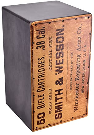 VOLT by Voggenreiter Cool Cajon 2 „The Ammo“, Professionelle Cajon mit einstellbarem Snaresystem, Birkenholz, 4-fach Lackierung, Schlagfläche bedruckt, Made in Spain