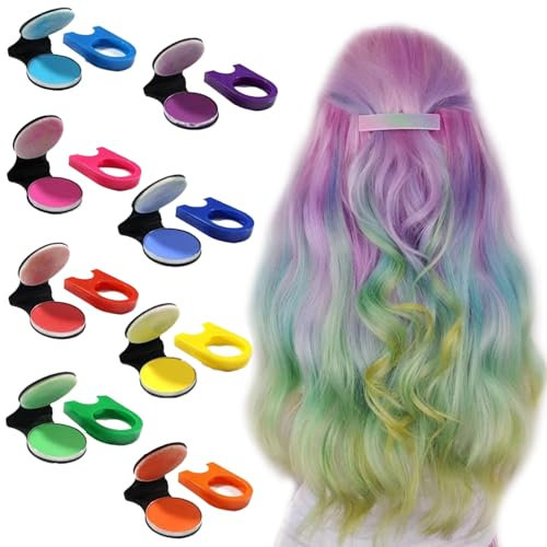 8 Piezas Tinte Temporal Pelo Mechas Pelo Tinte Pelo Lavable Niños Tizas para El Pelo Adecuadas para Mujeres Niños Bodas Maquillaje Carnaval Peinado Temporal de Color de Cabello