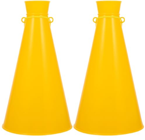 POPETPOP Cheer Megaphones 8.86 Inch Plastic Party Horn Noisemakers 2-Pack Loud Cheering Props for Sports Events Game Day Fans and Outdoor Celebrations