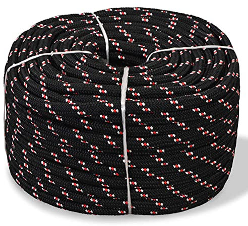 Homgoday Polypropylenseil 8mm 100m Schwarz Seil Seil Arbeitsseil Mehrzweckseil Outdoor Seil Seil Mehrzweckseil Wohnkultur