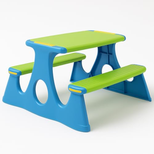 BAKAJI Panca da Pic Nic da Bambini per Esterno, Panchina Tavolo Campeggio in Polipropilene Resistente alle Intemperie e ai Raggi UV, Ideale per Giardino, Patio, Balcone