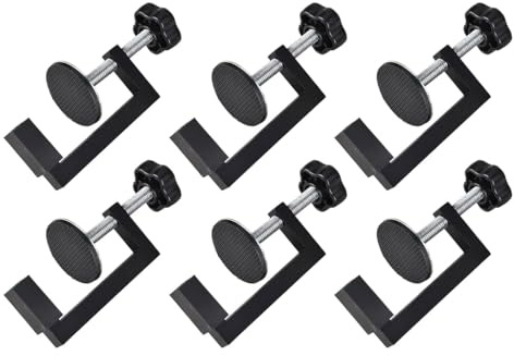 Abiyou Morsetto a G Kit, 6PCS Morsetti a Vite Regolabili, 10-57MM Morsetti da Falegname, Morsetto G in Metallo, Regolabile Morsetto da Tavolo, per Saldatura, Carpenteria, Edilizia,Cucina,Bagno(Nero)