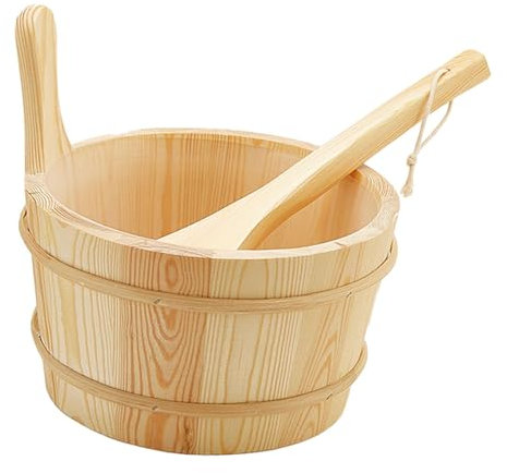 LeeQinersw Seau de Sauna avec Louche, Cadeaux Robustes, Accessoires de Sauna pour Le Bain