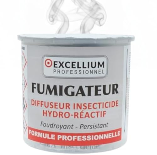 EXCELLIUM PROFESSIONNEL Fumigateur Insecticide Hydro-Réactif 10g | Anti Punaises Blattes Moustiques | 25-50m²
