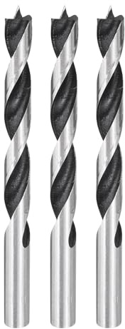 sourcing map 3pcs Brad Point Drill Bits 11mm(7/16) Dia Straight Round Shank Metric Brad Point Spiral Twist Drill Bits for Softwood Hardwood Plywood Plastic Rubber, Silver Tone