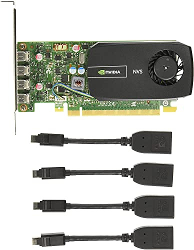 nVidia Quadro NVS 510 2GB Professional Graphics Card – 192 Core, 128 Bit, 28.5GB/s, 35W, PCI Express 2.0 x16, 4x Mini DisplayPort, with Mini DP to DP Adapters, High & Low Profile Brackets (Renewed)