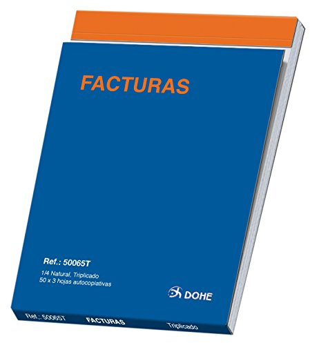 Dohe 50065T - Talonario de facturas cuarto natural triplicado