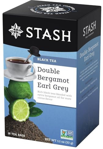 Stash Double Bergamot Earl Grey Black Tea, Tea bags, 18 ct