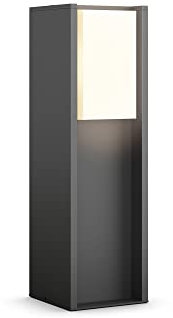 Philips Hue White Turaco Sockelleuchte für den Aussenbereich Anthrazit 806lm, dimmbar, warmweißes Licht, steuerbar via App, kompatibel mit Amazon Alexa (Echo, Echo Dot)