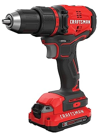 CRAFTSMAN V20 Cordless Drill/Driver Kit, 1/2 inch, Battery and Charger Included (CMCD710C1)