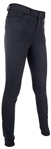 Hkm 6900 - Pantalones de equitación Unisex para niños, de Silicona, Evergreen, Kids Slimline Easy 6900 - Pantalones de equitación (Silicona), Unisex Adulto, Color 6900 Azul Oscuro, tamaño 128