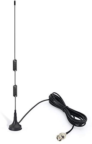 Bingfu VHF UHF Police Scanner Radio Ham Radio Home Mobile Radio Scanner Aerial Antenna Magnetic Base BNC Male Compatible with Car Truck Police Scanner