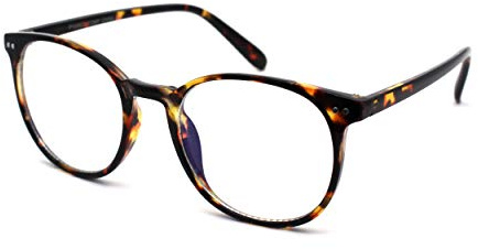 SA106 Round Keyhole Blue Light Blocking Computer Vision Protection Eye Glasses Tortoise