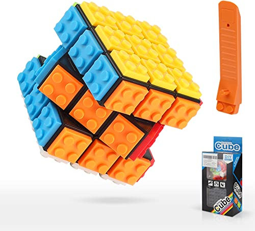 CPROSP Zauberwürfel Cube 3x3 Brick, Würfel Puzzle Cube mit Disassembler für Anfänger und Sammler, Schwarz