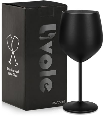Livole Copas de vino tinto, copas de vino tinto de acero inoxidable, 550 ml, copas de vino tinto grandes, copas de cóctel de 18 onzas, irrompibles, juego de vasos de cóctel para restaurantes, fiestas,