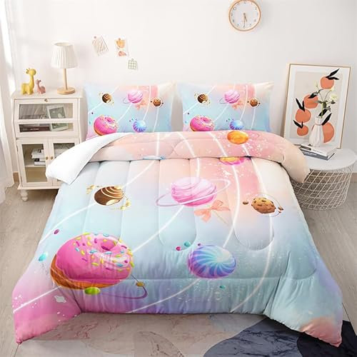 Bettdecke 140X200 Desserts Bettdecke 200Gsm, Dünne Und Leichte Steppdecke,Antiallergisch 4 Jahreszeiten Bettdecken,Weiche Mikrofaser Bettdecken Mit Kissenbezüge