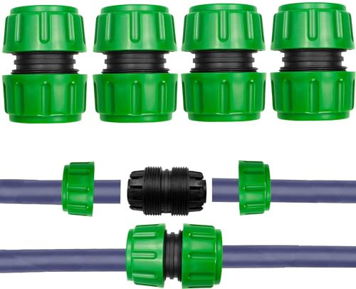 4 Pack 1/2 inch(12.5mm) Hose Repair Connector Extender for Join 1/2 inch Garden Hose Pipe Quick Repair Connection