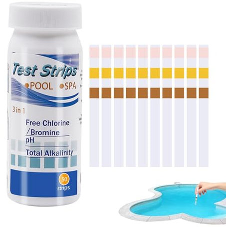 Kit de band-elettes de test 3 en 1 pour spa, piscine et spa - band-elettes de test pour spa 3 en 1 | 50 band-elettes de testeur d'eau pour l'alalinité du chlore libre, le brome et le pH