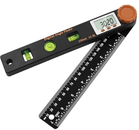 Rapporteur D'angle, 4 En 1 Fausse Equerre Numerique, Equerre Menuisier 230mm Règle Avec Niveau À Bulle, Outil Menuisier