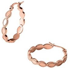 Purelei® PURELEI Koko Creoler – ädla örhängen med mattor ovala detaljer och metallkulor – rostfritt stål i guld, silver eller roséguld – 24 mm diameter, Vanlig, Rostfritt stål, Abalone