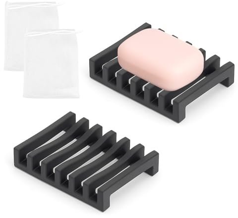 porta saponetta da 2 pezzi,portasapone bagno, sportasapone doccia,porta sapone con design autodrenante, antiscivolo e infrangibile, per bagno, cucina, mantiene il sapone asciutto più a lungo