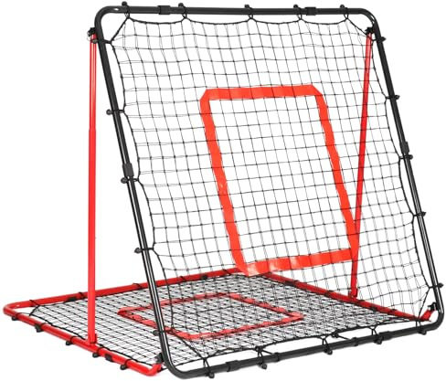 BaseGoal Filet de Rebond Football Double Face 120x120cm, Zone Cible Rouge