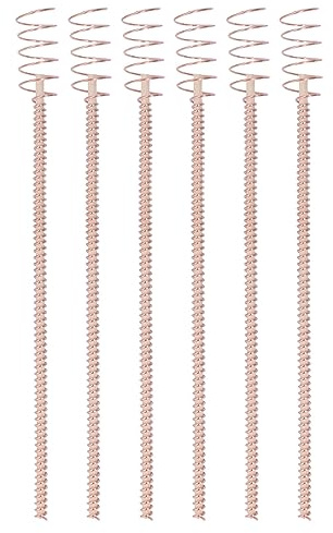 FLEXMAN 6Pcs Electroculture Plant Stake, 12in Electroculture Copper Coil Antenna Set Electric Cultivation Plant Pile, Electronic Planting Gardening Copper Coils Wire Tools