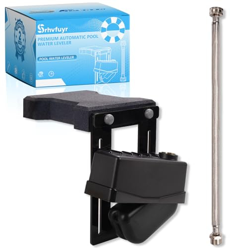 Srhvfuyr Régulateur de niveau d'eau automatique avancé pour piscine, hauteur de niveau de 5,1 à 22,9 cm, cadre en acier inoxydable avec tuyau tressé en acier inoxydable, convient pour baignoires