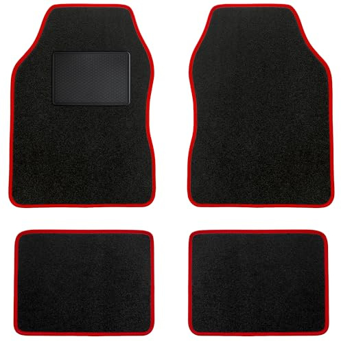 MOTOS Basic Universal Velours-Fußmatten Universel - Basic, Material, Rot - Erleben Sie neuen Fahrkomfort mit einem Automatten Satz für Ihr Auto