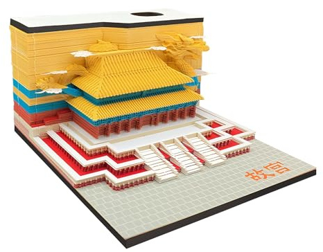 Anteckningsblock förbjuden stad - 3D-kalender 2026 med akrylfodral, skärbar anteckningsblock, kontorsdekorativt | skrivbordsdekoration för julhängning, kreativt papper